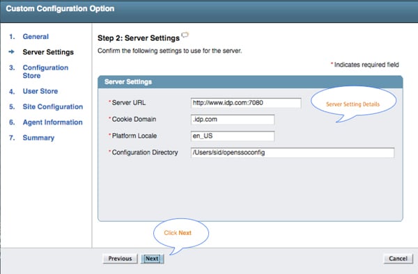 Figure 3: Server Settings