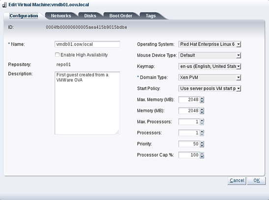 Verifying the guest configuration.