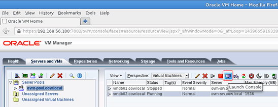 Opening the guest's console.