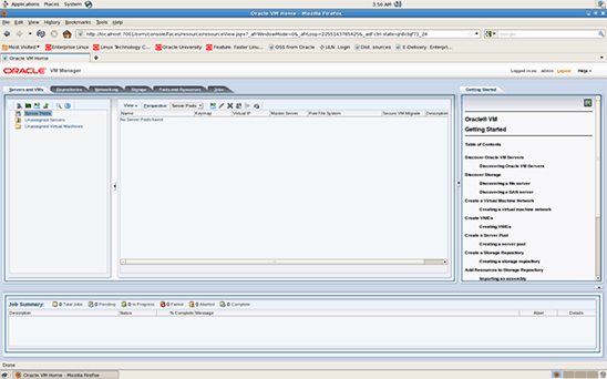 Oracle VM console.