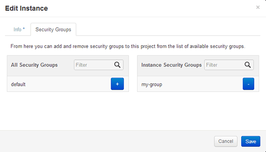 Adding a security group