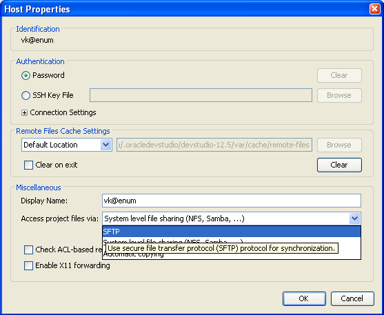 Host Properties dialog box