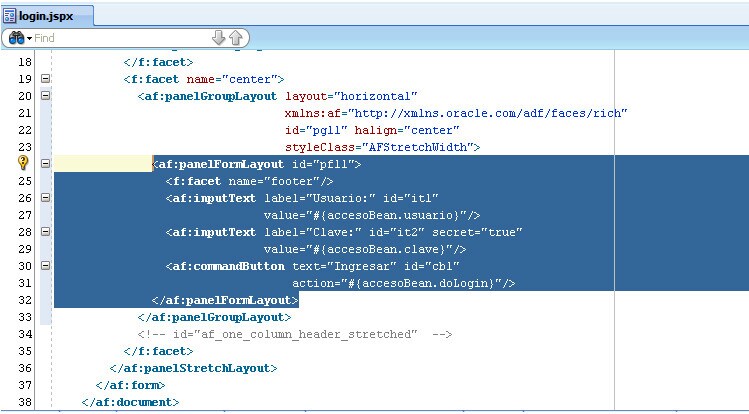 registrar el managed bean en el adfc-config.xml