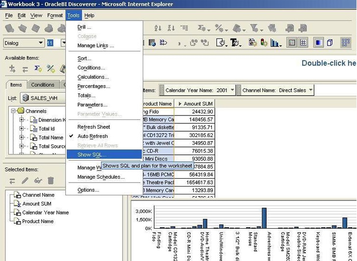 OracleBI Discoverer - Show SQL