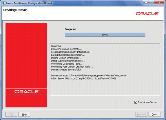 Weblogic domain, resumen