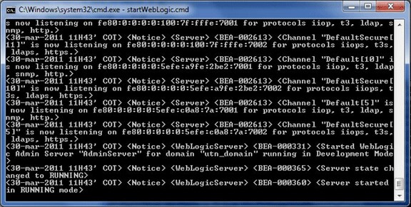 Weblogic, iniciar el servidor