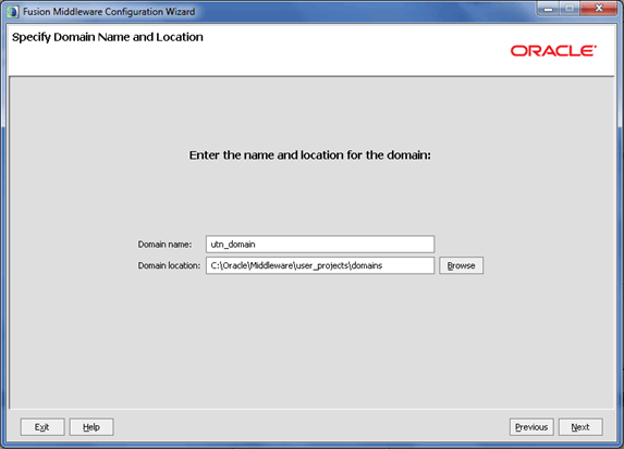 Weblogicdomain, nombre y directorio