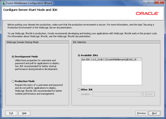 Weblogicdomain, entorno y jdk