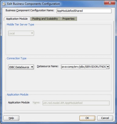 Or&iacute;genes de Datos JDBC, Aplication module, tipo de conexi&oacute;n