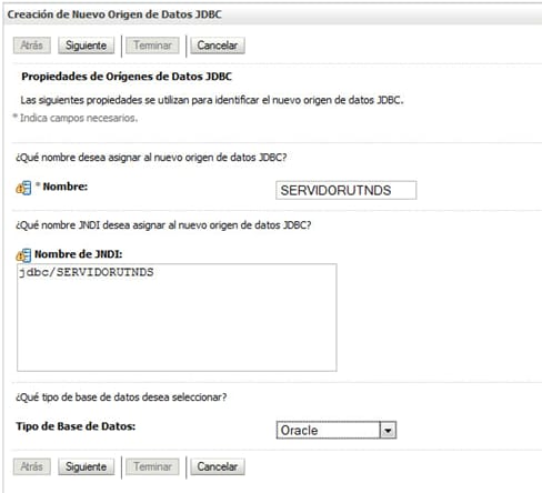 Or&iacute;genes de Datos JDBC, creaci&oacute;n inicio