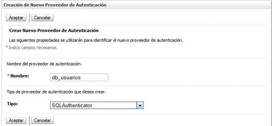 Seguridad en weblogic, nuevo proveedor de autenticaci&oacute;n