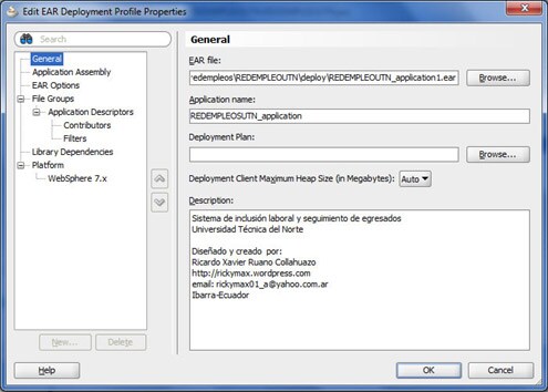 iniciar despliegue desde jdeveloper