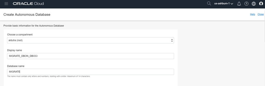 Create Autonomous Database Process