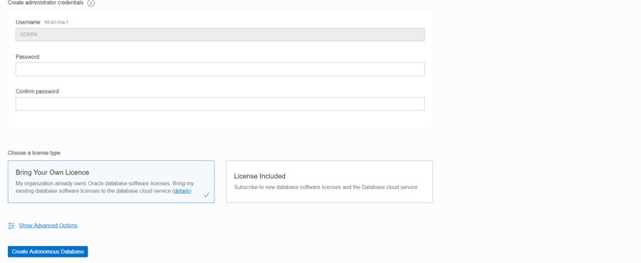 Create Autonomous Database Process