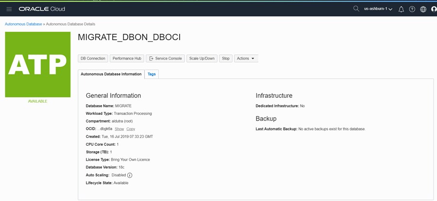 Create Autonomous Database Process