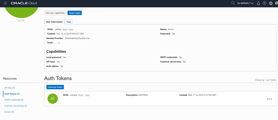 GENERATE TOKEN FOR SWIFTAPI