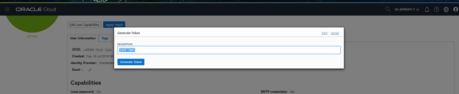 GENERATE TOKEN FOR SWIFTAPI