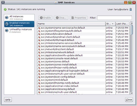 Inspetor de servi&ccedil;os de SMF do Oracle Solaris