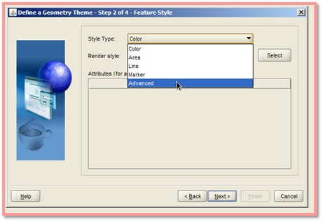 Definición de temas geométricos en MapBuilder