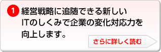 経営戦略に追随できる新しいＩＴのしくみで企業の変化対応力を向上します。