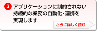 アプリケーションに制約されない持続的な業務の自動化・連携を実現します