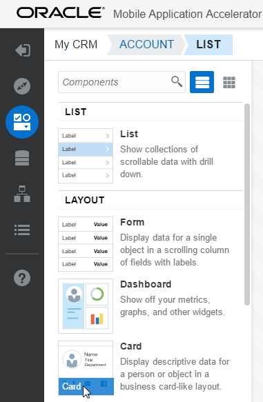 The Components Palette