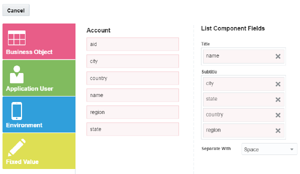The Map Data Fields to UI page.