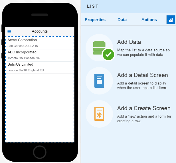 The mapped list component.