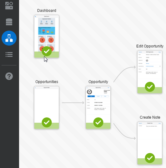 The screen flow window.