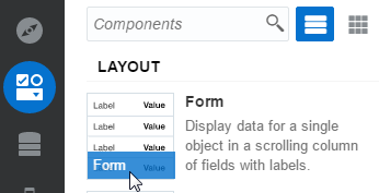 The Form component in the Components Palette.
