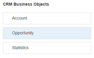 The Opportunity business object option.