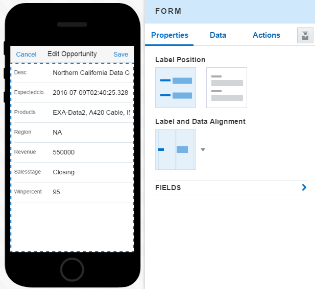 The Edit Detail screen