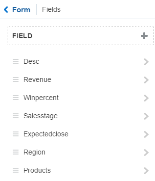 The Fields Property Inspector.