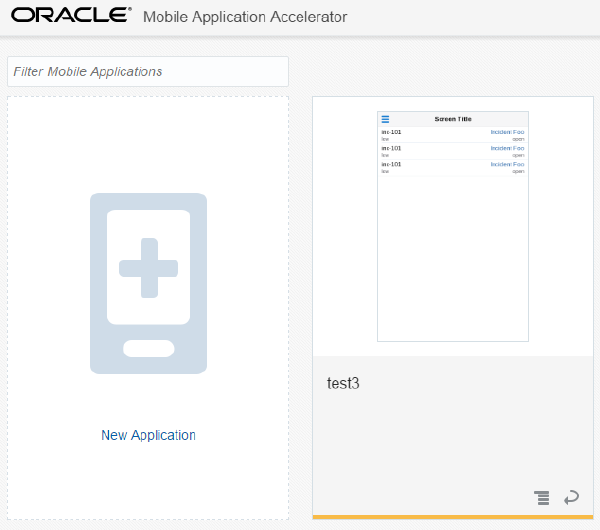 The Applications page.