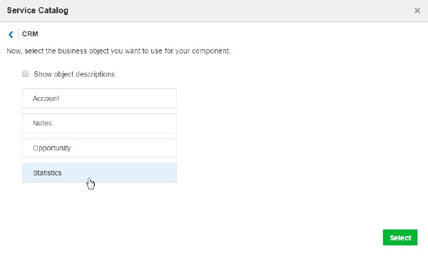 The Statistics business object.