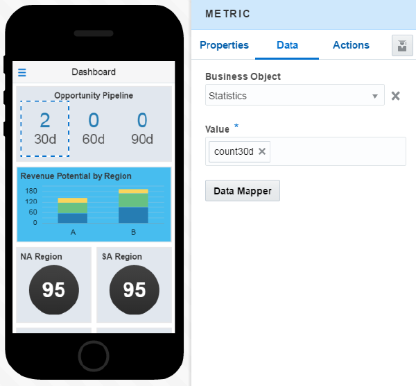 The mapped 30d Metric component.