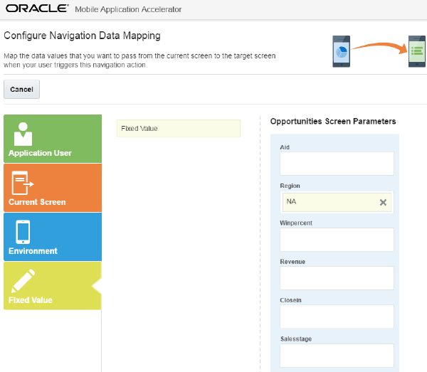 The Region field mapping