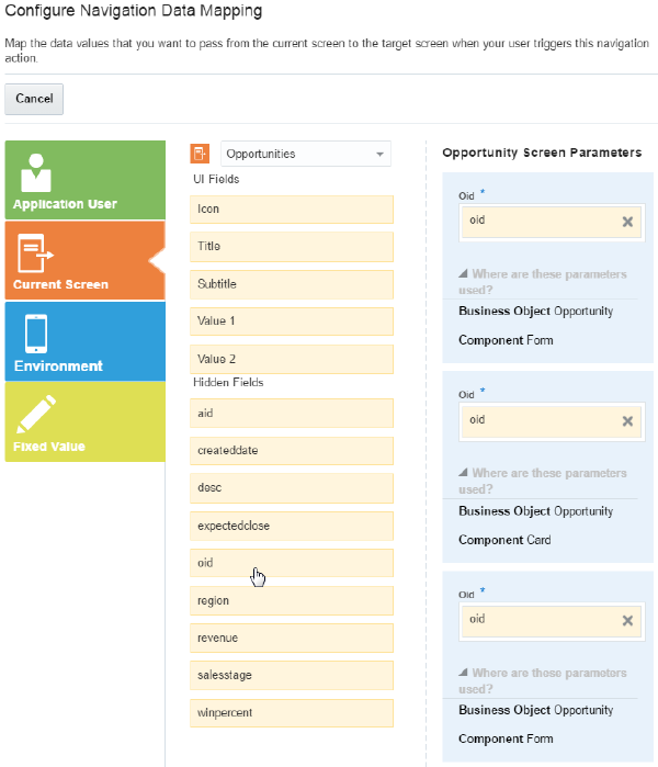 The Configure Navigation Data Mapping page