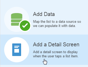 The Add a Detail Sceen option.