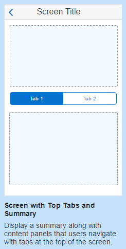 The Screen with Top Tabs option.