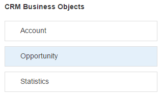 The Opportunity business object option.