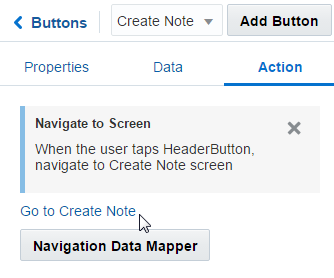 The Go to Create Note link.