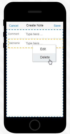 The Delete function in the Preview.