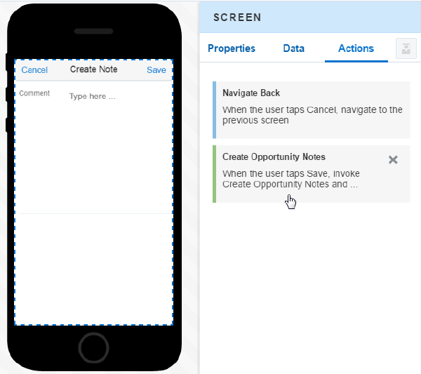 The Create Opportunity Notes option.