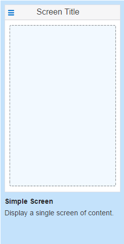 Simple Screen option.