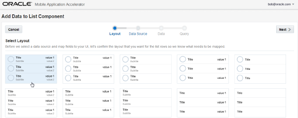 The default layout option.