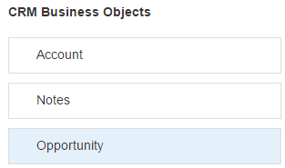 The Opportunity business object option.