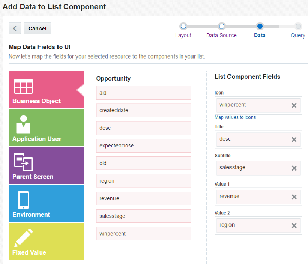 Completed mapping for Opportunities list.