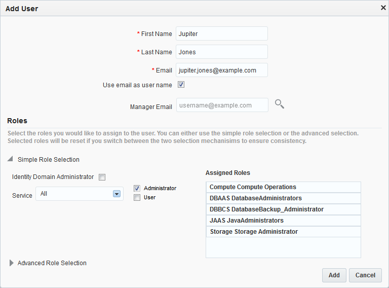 Add User page Add User page