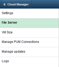File Server Configuration page
